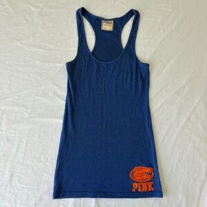 Vintage Pink Victoria's Secret Womens Blue Florida Gators Ribbed Tank Top‎ Sz M
